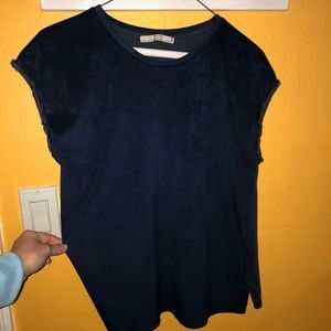 Zara blue flowy top